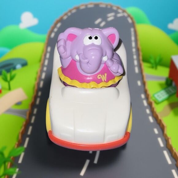 2003 PLAYSKOOL Purple Elephant Weebles Wobble Figure & Weeble Car A29 - Picture 1 of 7